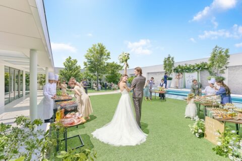 4/4 (土)【ギフト券1万円＆挙式料全額プレゼント】空・緑・光！ガーデン体験×3.5万円コース試食付フェア